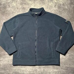 Orvis Deep Pile Fleece Full Zip Sweatshirt Men's‎ Large Blue